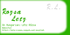 rozsa letz business card
